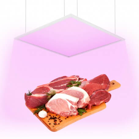 Pannello LED Rosa per Banco Carni da Incasso 60x60cm 48W - Premium