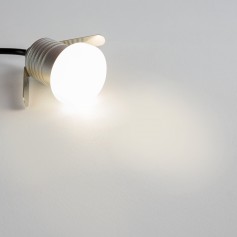 Faretto LED 1W Tondo, chip Epistar High Lumen, 12-24Vdc,angolo 180°, IP65, dim. ø36x39mm foro 27mm, B. Naturale – SERIE PRO