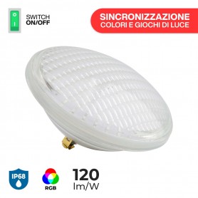 Lampada LED PAR56 18W, 12VAC, RGB Switch-Control