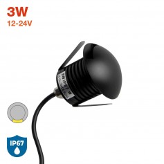 Faretto LED 3W Monodirezione IP67 CREE, Nero - Professional