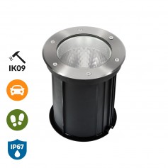 Faro interrato con base E27 per faretti PAR30 e PAR38 fino a 35W LED