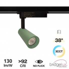 Faro LED 15W Monofase Verde CRI92 Bianco Variabile 38° - Bridgelux LED