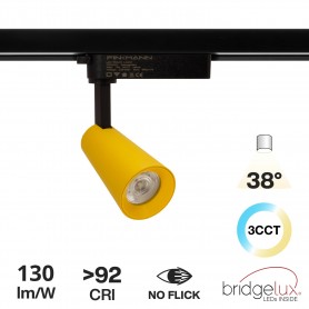 Faro LED 15W Monofase Giallo CRI92 Bianco Variabile 38° - Bridgelux LED