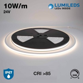 Neon Flex LED 10x10 10W/m, 10m, IP67, 24Vdc, CRI 85, B. Naturale - LUMILEDS